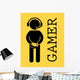 Gamer Caution Symbol Wall Decal