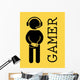 Gamer Caution Symbol Wall Decal