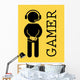 Gamer Caution Symbol Wall Decal