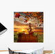 Vine Landscape with Wine Barrel Chianti Italy Wall Decal