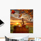 Vine Landscape with Wine Barrel Chianti Italy Wall Decal