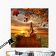 Vine Landscape with Wine Barrel Chianti Italy Wall Decal