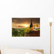 White Wine with Barrel in Vineyard Wall Decal