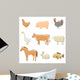 Farm Animals Set Vector Wall Decal