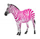 Zebra with Strips Pink Wall Decal