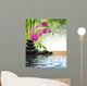 Purple Orchid, Bamboo, Black Stones Near Water Wall Decal