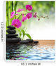 Purple Orchid, Bamboo, Black Stones Near Water Wall Decal