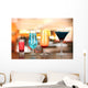 Several Glasses Different Drinks Wall Decal