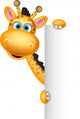 Cute Giraffe Cartoon with Wall Decal