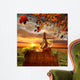 White Wine with Barrel at Sunset Wall Decal