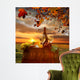 White Wine with Barrel at Sunset Wall Decal