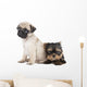Two Puppy Pug and Wall Decal
