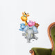 Cute Animals Cartoon Playing Wall Decal