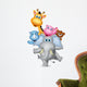 Cute Animals Cartoon Playing Wall Decal