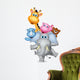 Cute Animals Cartoon Playing Wall Decal