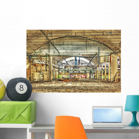 Interior Derelict Industrial Building Wall Decal