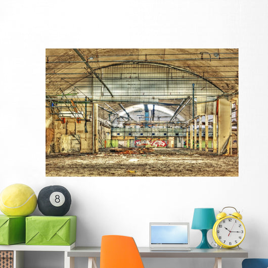 Interior Derelict Industrial Building Wall Decal