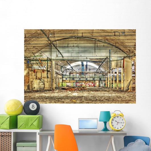Interior Derelict Industrial Building Wall Decal