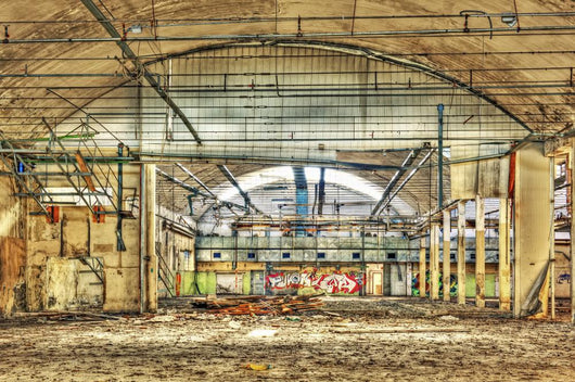 Interior Derelict Industrial Building Wall Decal
