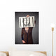 Woman Holding Paper with Wall Decal