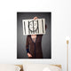 Woman Holding Paper with Wall Decal