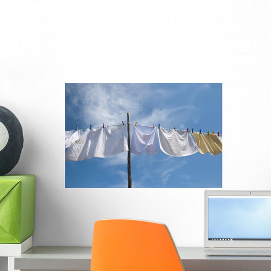 Laundry Drying Rope outside Wall Decal