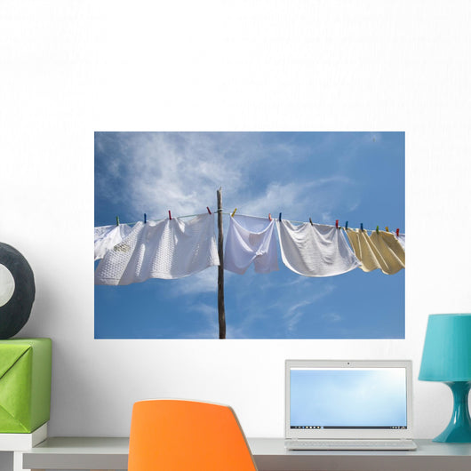 Laundry Drying Rope outside Wall Decal