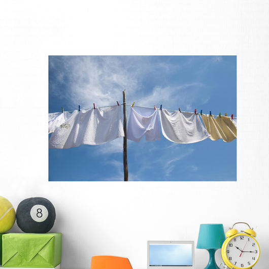 Laundry Drying Rope outside Wall Decal