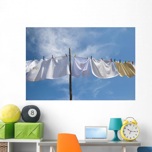 Laundry Drying Rope outside Wall Decal