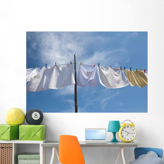 Laundry Drying Rope outside Wall Decal