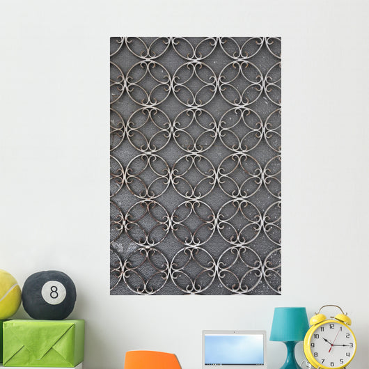 Vintage Iron Door with Wall Decal