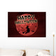 Happy Halloween Red Full Wall Decal