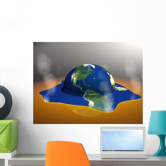 Melting Earth Global Warming Wall Decal