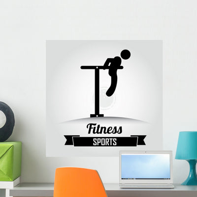 Fitness Wall Decal shown on a wall