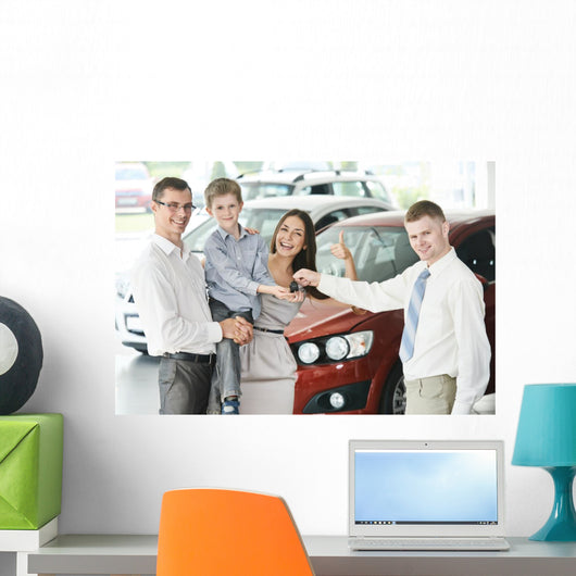 Family Buying Car Wall Decal
