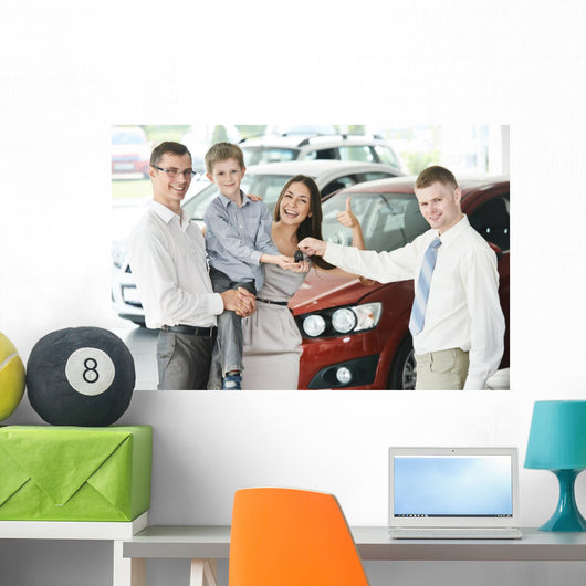 Family Buying Car Wall Decal