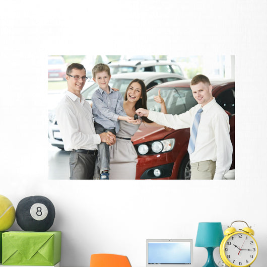 Family Buying Car Wall Decal