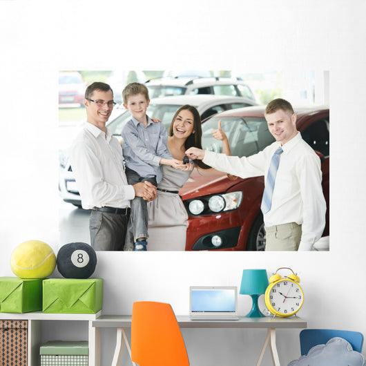 Family Buying Car Wall Decal