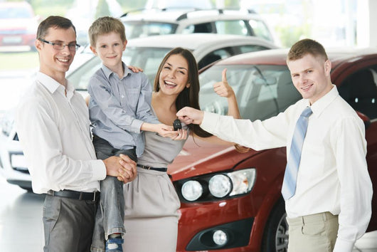 Family Buying Car Wall Decal