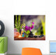 Purple Orchid, Bamboo, Black Stones on Table Wall Decal