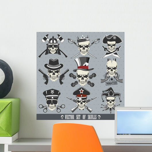 Vector Set Skulls Wall Decal