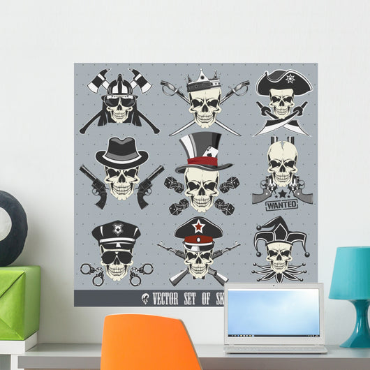 Vector Set Skulls Wall Decal