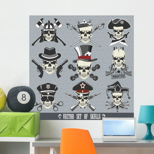 Vector Set Skulls Wall Decal