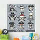 Vector Set Skulls Wall Decal
