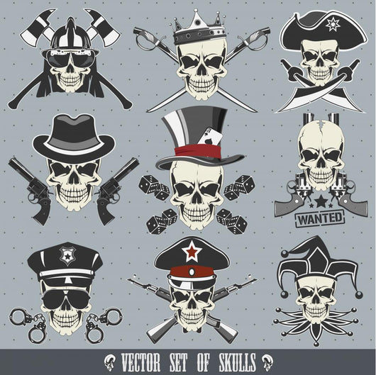 Vector Set Skulls Wall Decal