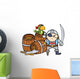 Pirate Captain with Treasure Wall Decal