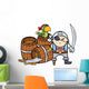 Pirate Captain with Treasure Wall Decal