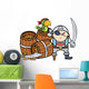 Pirate Captain with Treasure Wall Decal