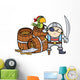 Pirate Captain with Treasure Wall Decal