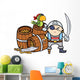 Pirate Captain with Treasure Wall Decal
